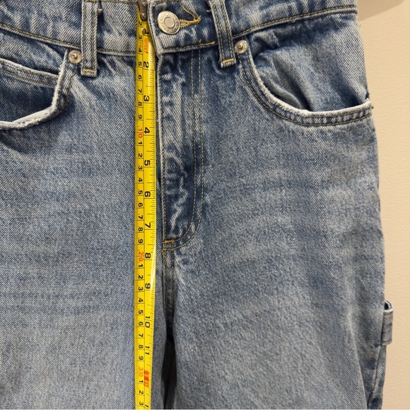 Zara- Wide Leg Blue Cargo Denim Jeans Size 0 - Picture 7 of 7